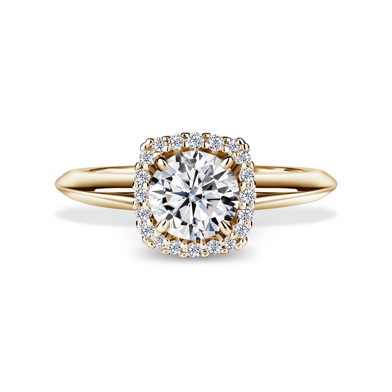 Odette | Zásnubní prsten se středovým diamantem 0.900ct, žluté zlato, s diamanty 50
