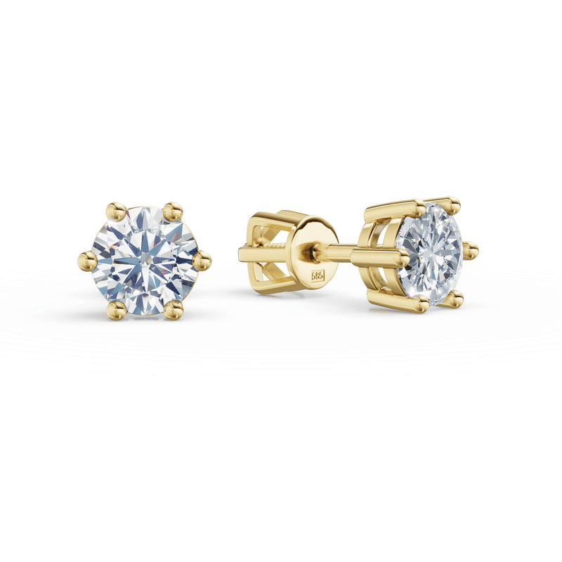 Dámské náušnice DF 3696 ze žlutého zlata s diamanty o celkové váze 1.04 ct