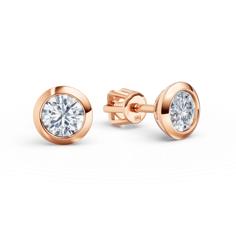 Dámské náušnice DF 3675 z růžového zlata s diamanty o celkové váze 0.80 ct