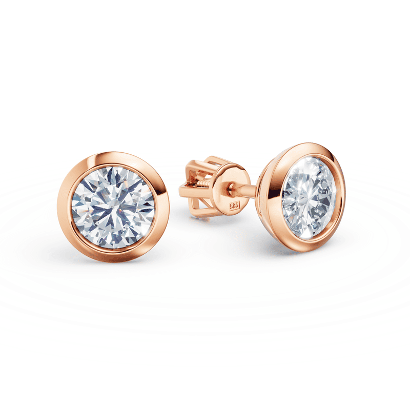 Dámské náušnice DF 3677 z růžového zlata s diamanty o celkové váze 1.44 ct