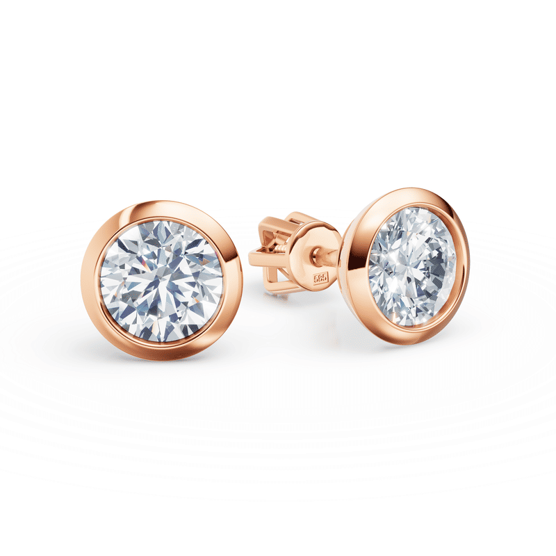 Dámské náušnice DF 3678 z růžového zlata s diamanty o celkové váze 1.80 ct