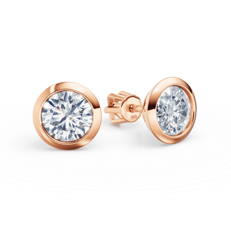 Dámské náušnice DF 3677 z růžového zlata s diamanty o celkové váze 2.00 ct