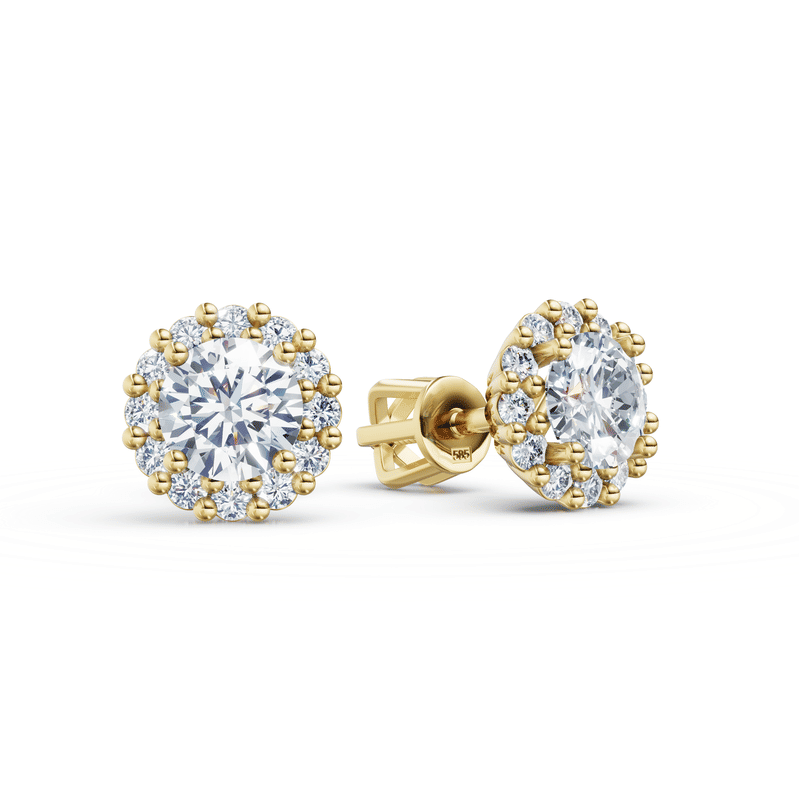 Zlaté dámské náušnice DF 3706, briliantové, žluté zlato