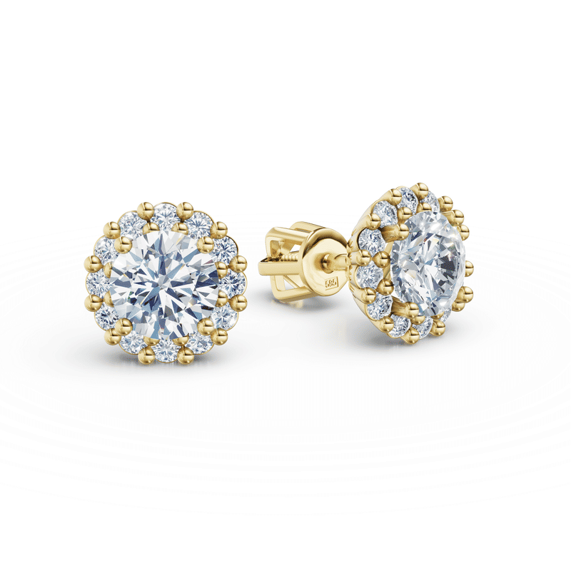 Zlaté dámské náušnice DF 3707, briliantové, žluté zlato