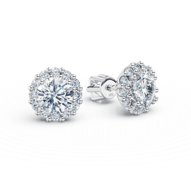 Zlaté dámské náušnice DF 3707, briliantové, bílé zlato