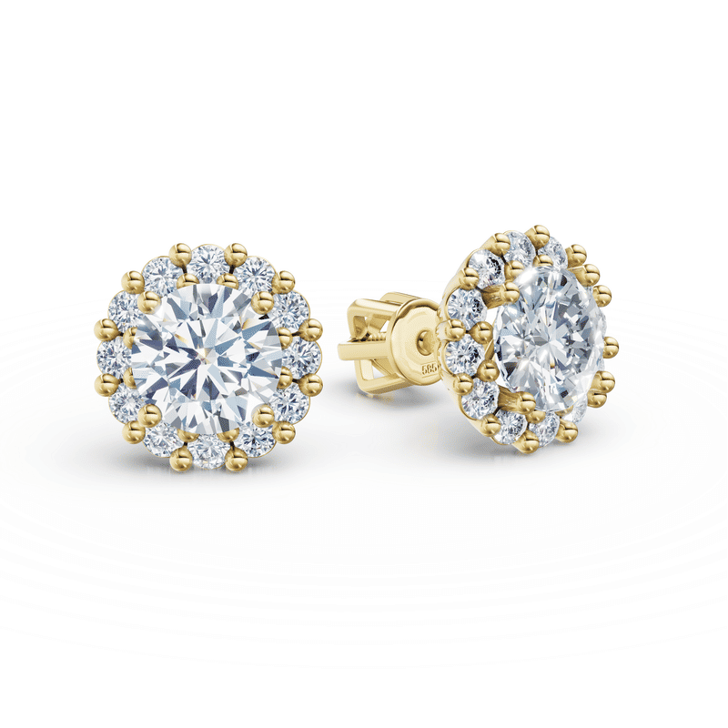 Zlaté náušnice DF 3708 ze žlutého zlata s diamanty o celkové váze 2.40 ct