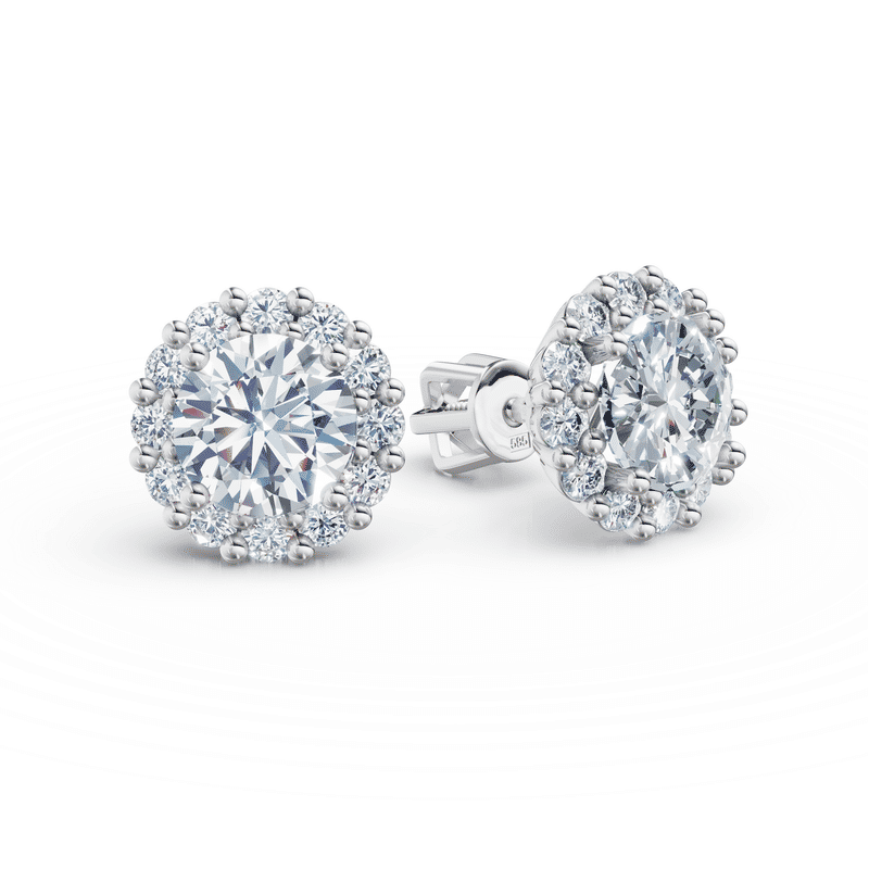Zlaté náušnice DF 3709 z bílého zlata s diamanty o celkové váze 2.64 ct