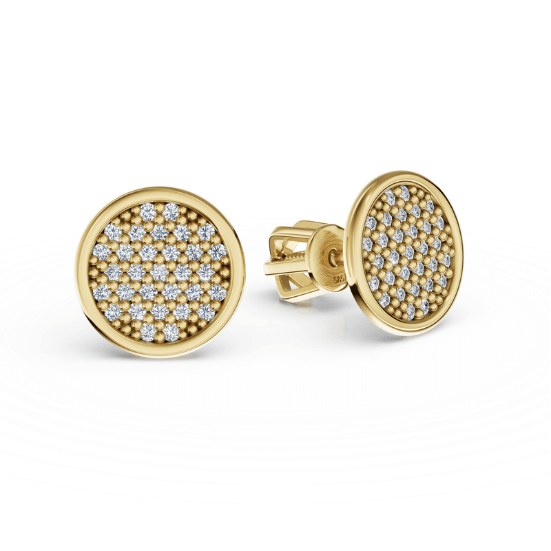 Zlaté dámské náušnice DF 3849, briliantové, žluté zlato