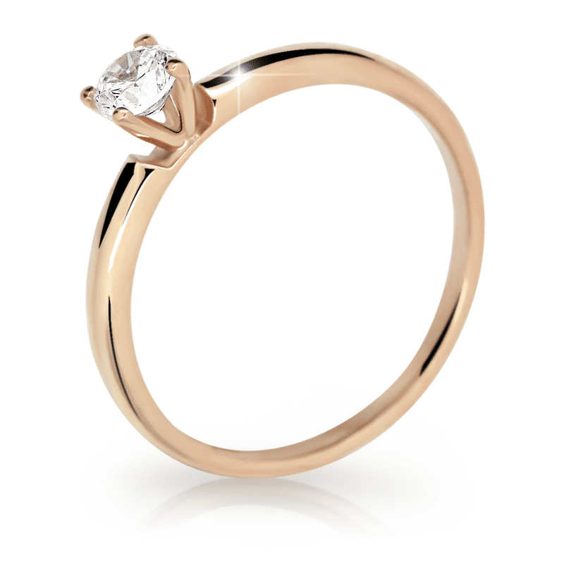 Zlatý dámský prsten DF 2521 z růžového zlata, s briliantem 62