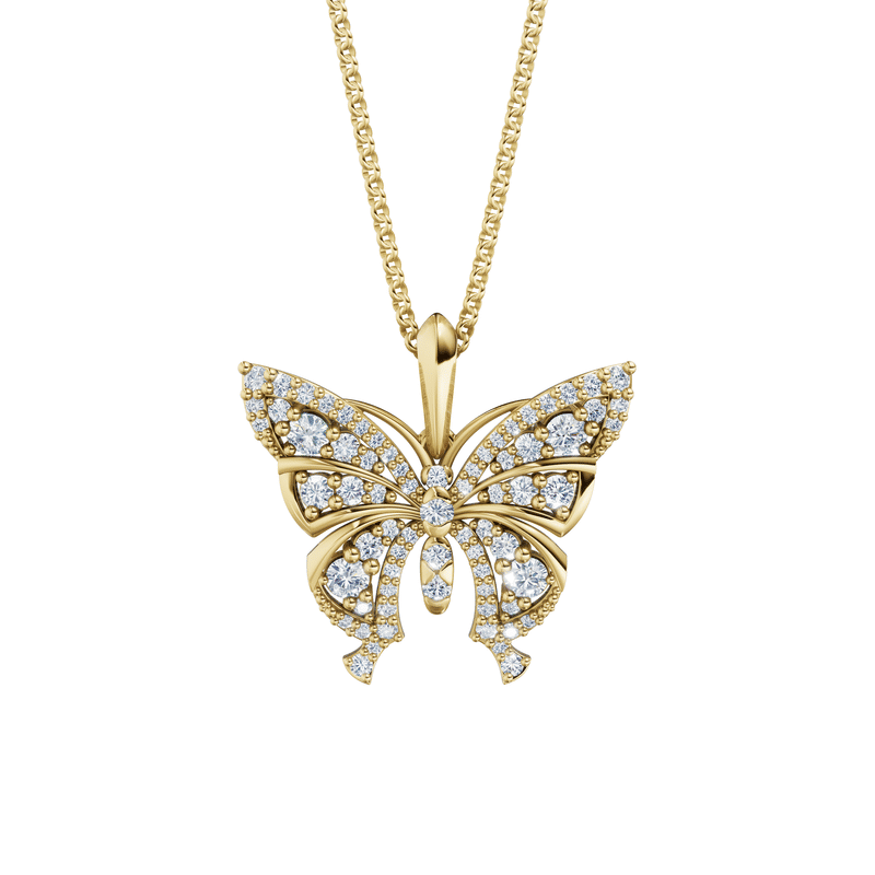 Zlatý dámský přívěsek DF 3386, žluté zlato, s briliantem