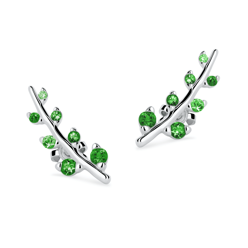 Dámské náušnice DF 5044 z bílého zlata, se smaragdy