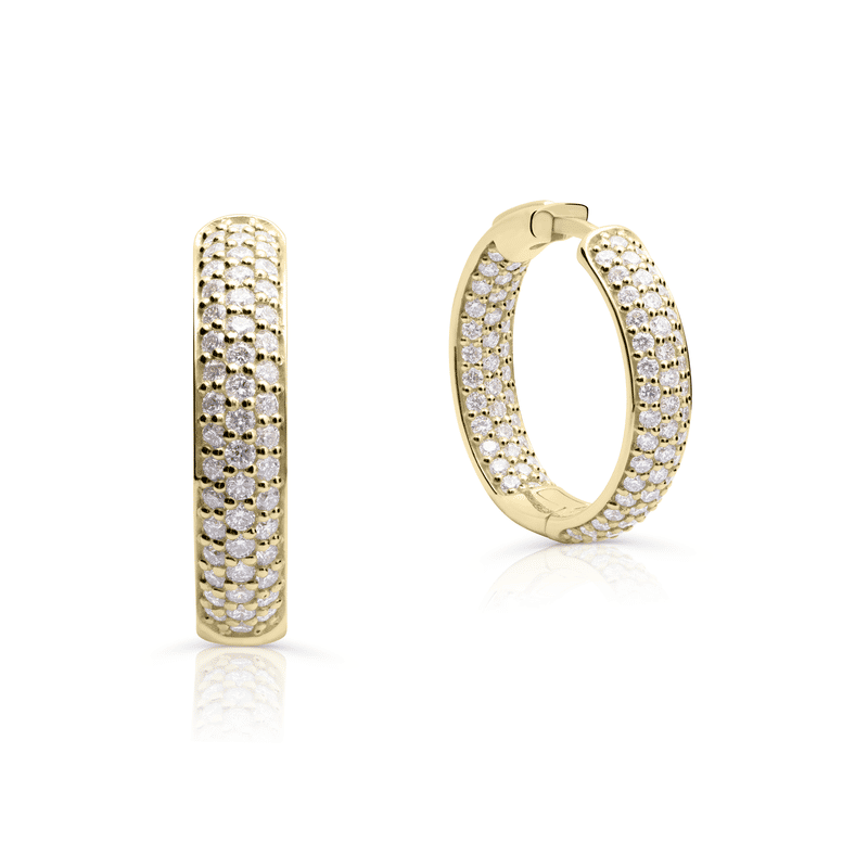 Zlaté dámské náušnice DF 5606, briliantové, žluté zlato