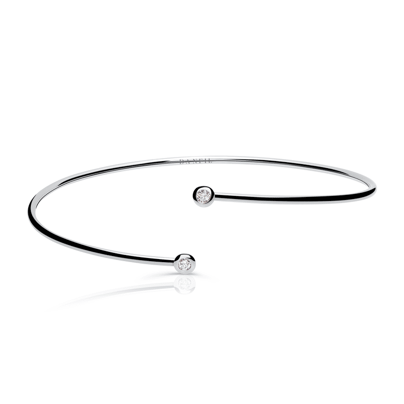 Zlatý dámský náramek DF 5786 z bílého zlata, s brilianty, velikost S