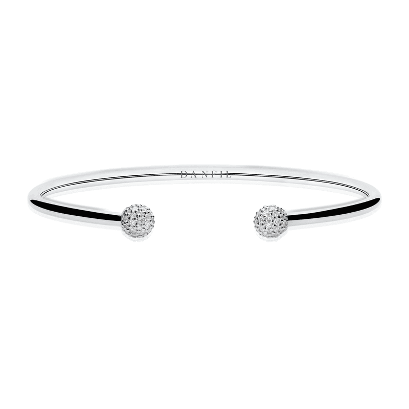 Zlatý dámský náramek DF 5777 z bílého zlata, s brilianty, velikost S