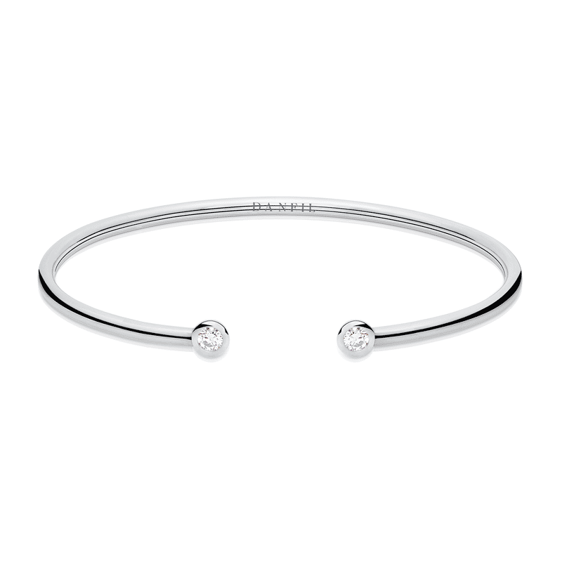 Zlatý dámský náramek DF 5799 z bílého zlata, s brilianty, velikost S