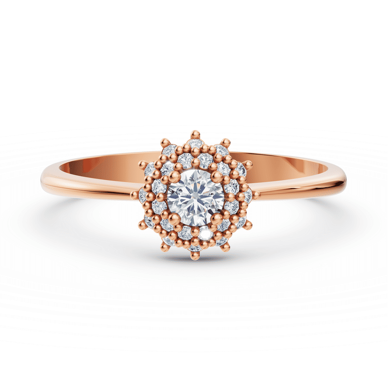 Zlatý zásnubní prsten DF 2841, růžové zlato, s briliantem 57