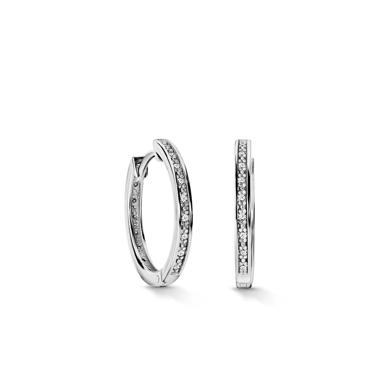 Zlaté dámské náušnice DF 5959, briliantové, bílé zlato