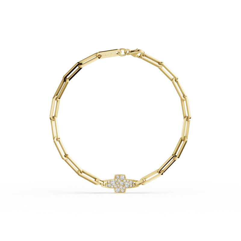 Zlatý náramek DF 5756 ze žlutého zlata, s brilianty