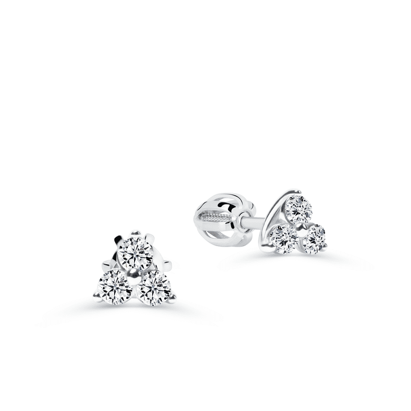 Dámské náušnice DF 5692, bílé zlato s brilianty