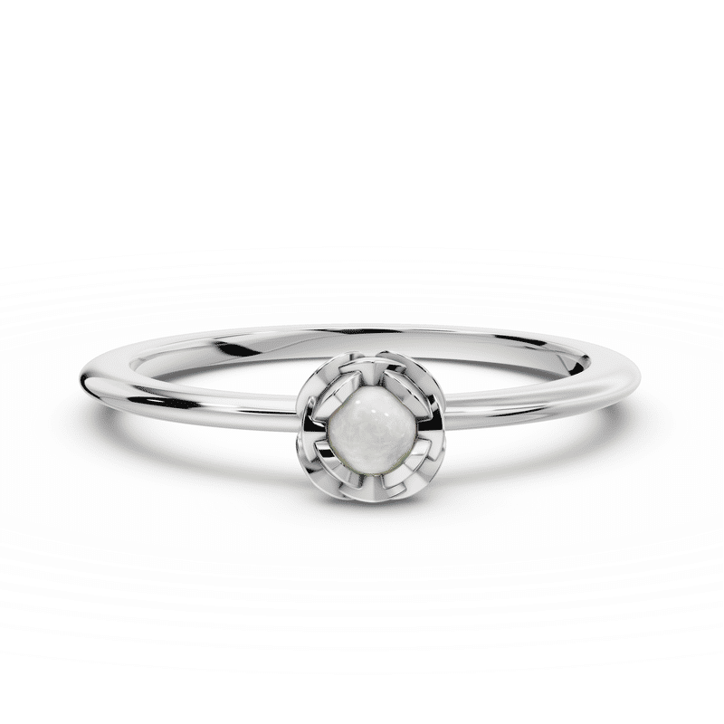 Zlatý dámský prsten DF 5680 z bílého zlata, opál mugle 62