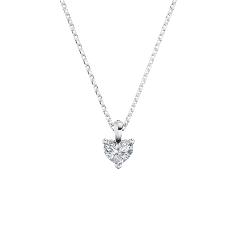 Dámský přívěsek DF 6120 z bílého zlata, s diamantem Diamond Heart