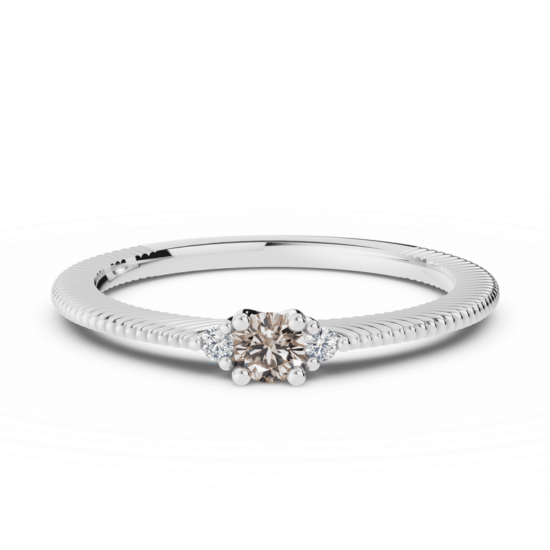 Zlatý dámský prsten DF 5675 z bílého zlata, přírodní zirkon a diamanty 56