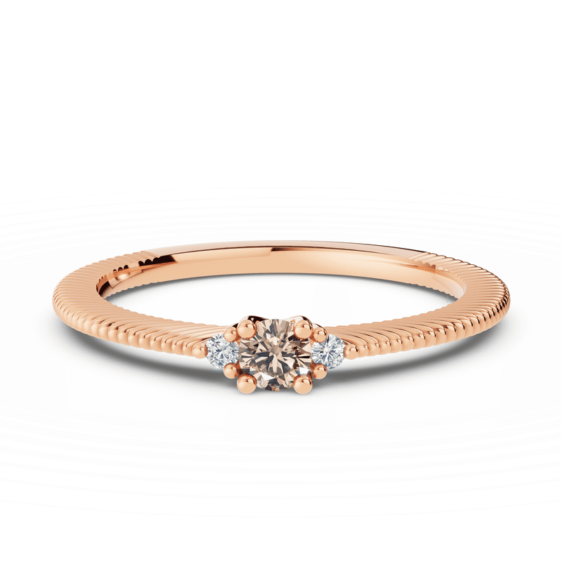 Zlatý dámský prsten DF 5675 z růžového zlata, přírodní zirkon a diamanty 63