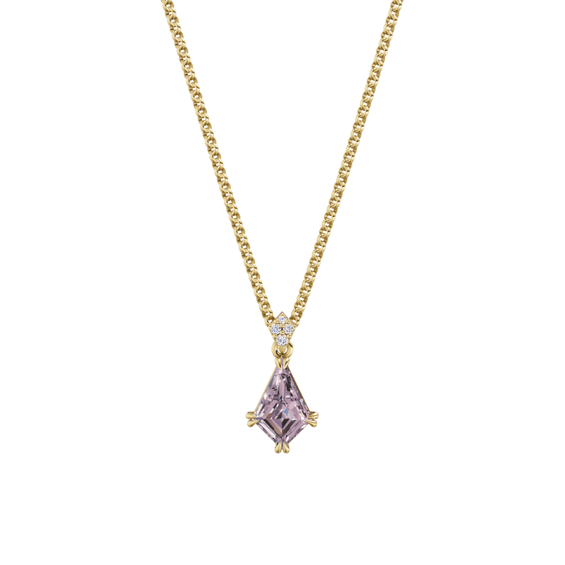 Zlatý dámský přívěsek DF 6229 ze žlutého zlata, s laboratorním diamantem Fancy Intense Pink o celkové váze 1.23 ct