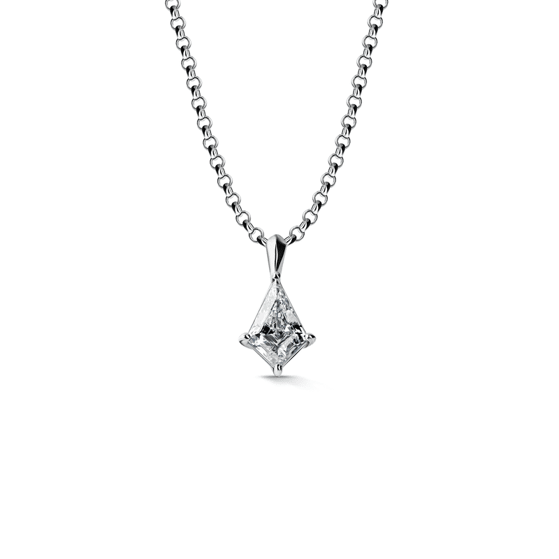 Zlatý dámský přívěsek DF 6234 z bílého zlata, s laboratorním diamantem o váze 1.05 ct