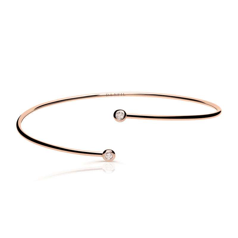 Zlatý dámský náramek DF 5786 z růžového zlata, s brilianty