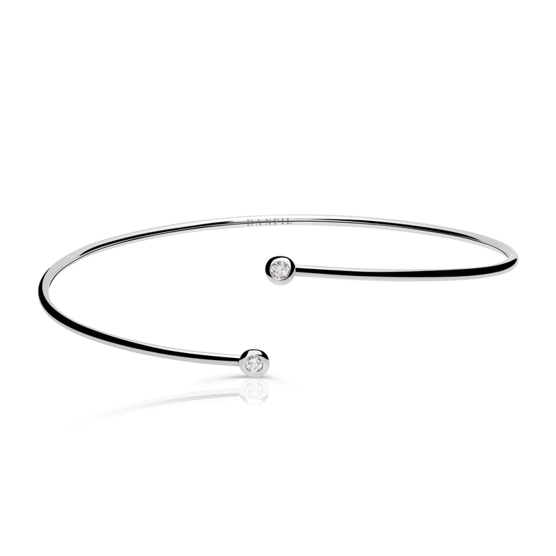 Zlatý dámský náramek DF 5786 z bílého zlata, s brilianty, velikost L