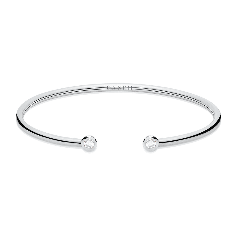 Zlatý náramek DF 5799 z bílého zlata, s brilianty, velikost L