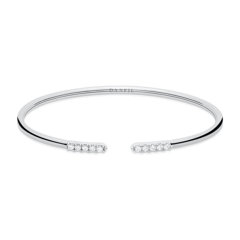 Zlatý dámský náramek DF 5787 z bílého zlata, s brilianty, velikost M