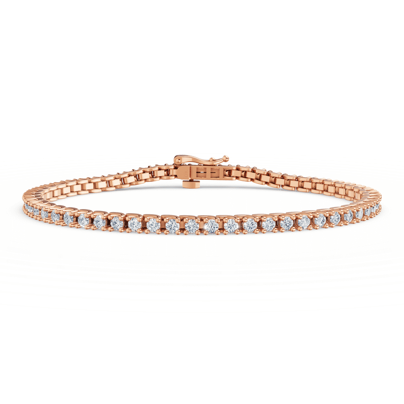 Dámský tenisový náramek DF 2557 z růžového zlata, s laboratorními diamanty