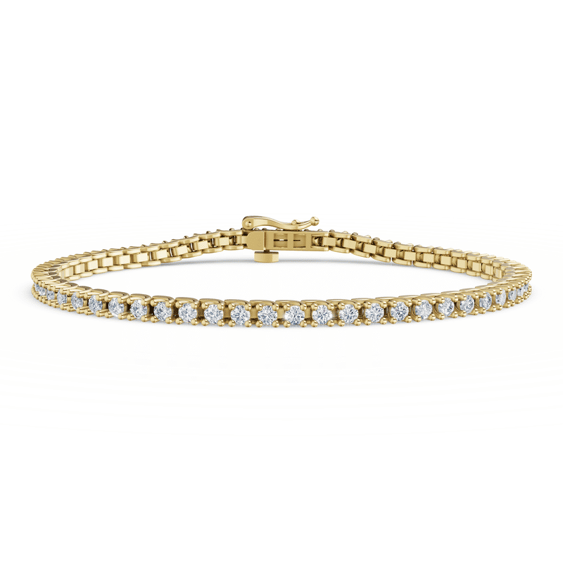 Dámský tenisový náramek DF 2557 ze žlutého zlata, s laboratorními diamanty, velikost L