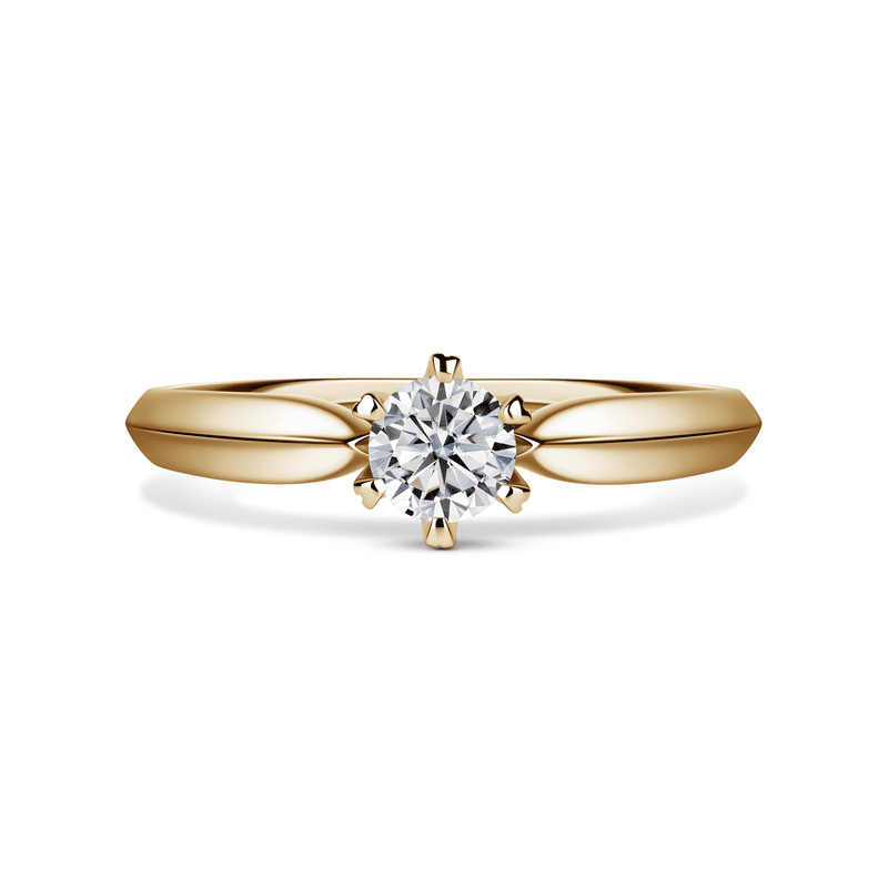 Mira | Zásnubní prsten se středovým kamenem 0.4ct, žluté zlato, s diamanty 56