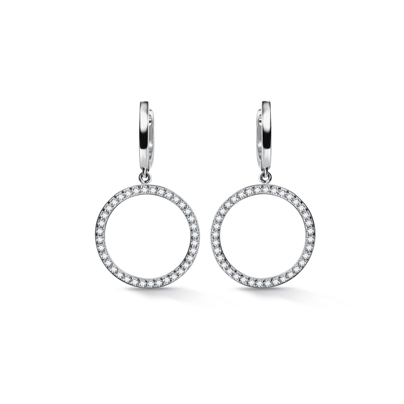 Zlaté dámské náušnice DF 3786, briliantové, bílé zlato