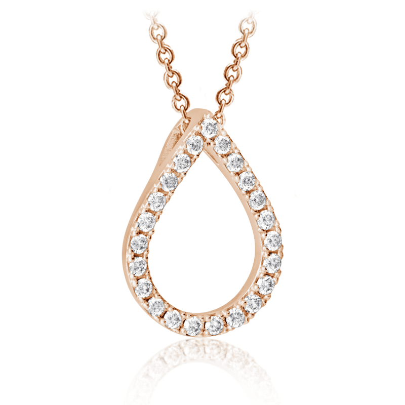 Zlatý dámský přívěsek DF 3589, růžové zlato, s briliantem