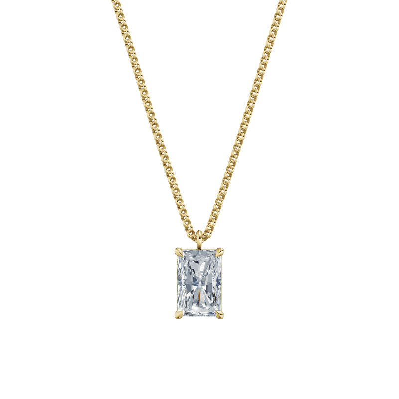 Dámský přívěsek včetně řetízku DF 6405, žluté zlato, s laboratorním diamantem o váze 3.00 ct VS1/F