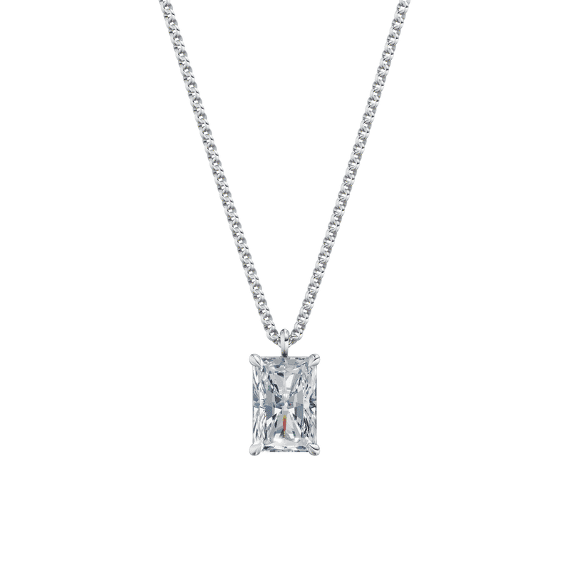 Dámský přívěsek včetně řetízku DF 6405, bílé zlato, s laboratorním diamantem o váze 3.00 ct VS1/F