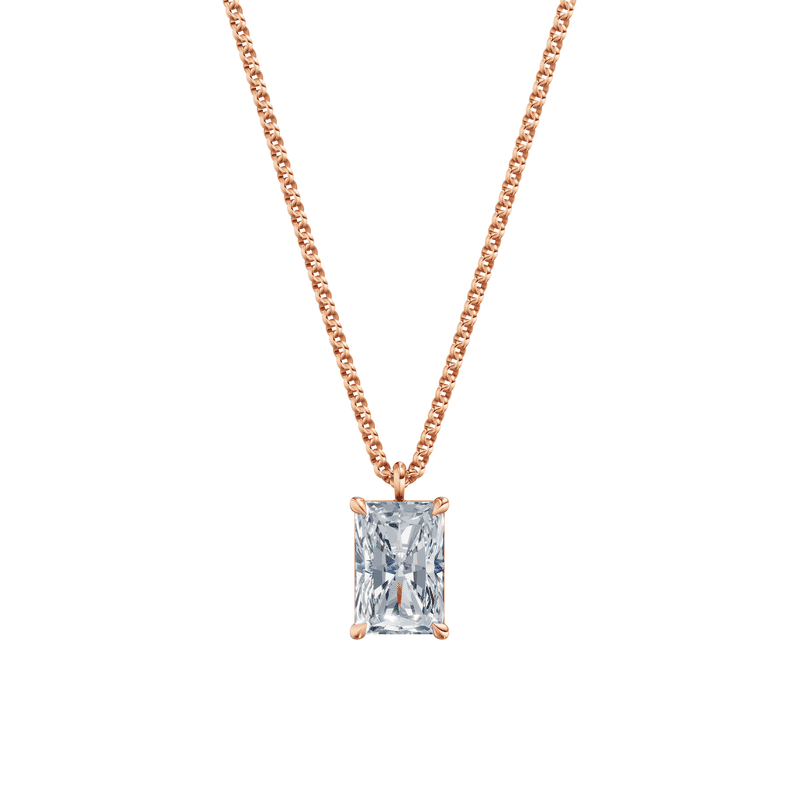 Dámský přívěsek včetně řetízku DF 6405, růžové zlato, s laboratorním diamantem o váze 3.00 ct VS1/F