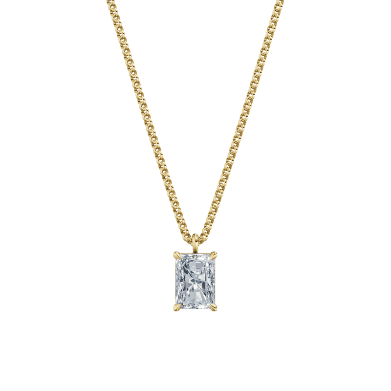 Dámský přívěsek včetně řetízku DF 6404, žluté zlato, s laboratorním diamantem o váze 2.00 ct VS1/F