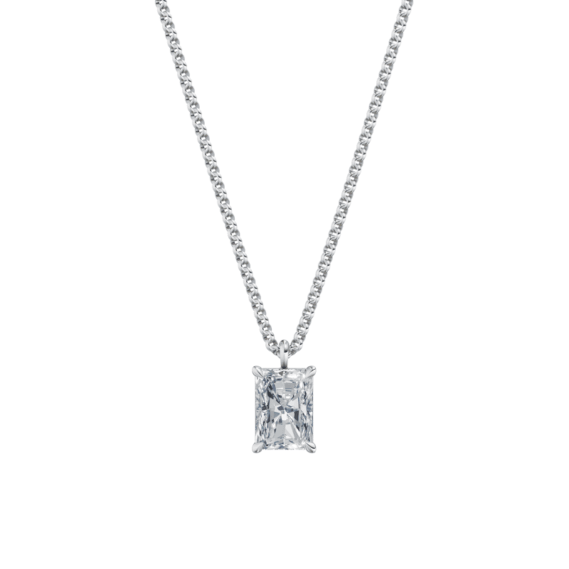 Dámský přívěsek včetně řetízku DF 6404, bílé zlato, s laboratorním diamantem o váze 2.00 ct VS1/F