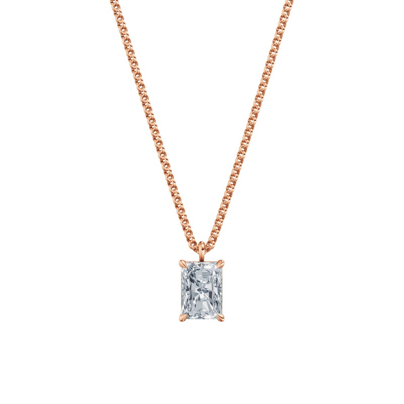 Dámský přívěsek včetně řetízku DF 6404, růžové zlato, s laboratorním diamantem o váze 2.00 ct VS1/F
