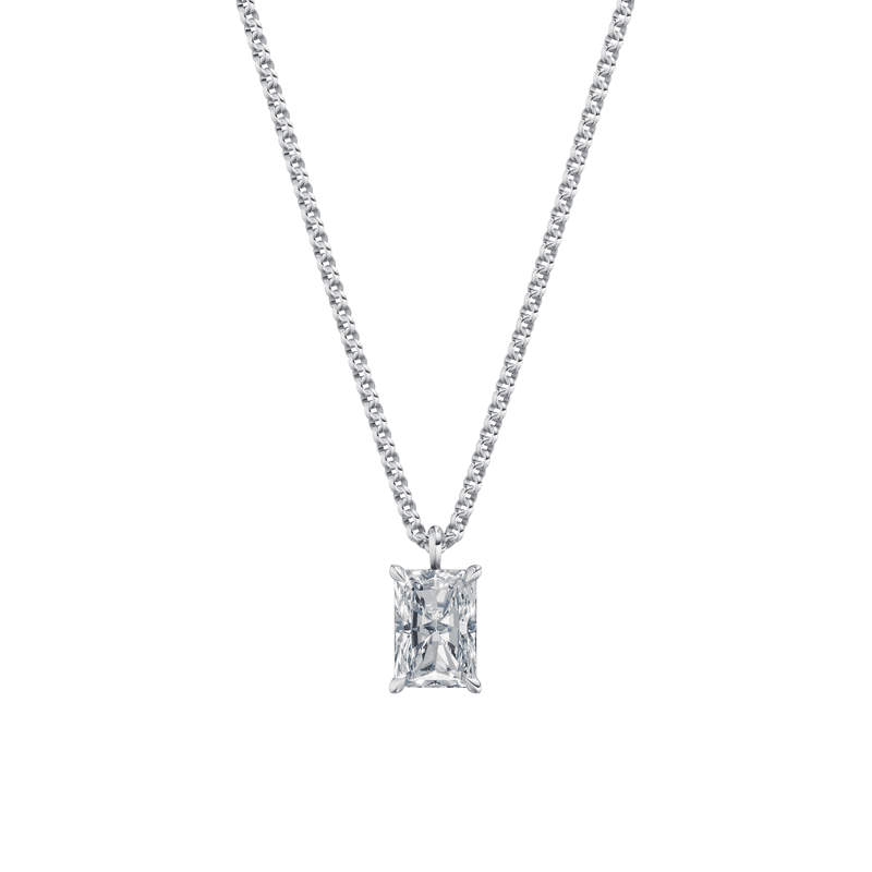 Dámský přívěsek včetně řetízku DF 6403, bílé zlato, s laboratorním diamantem o váze 1.50 ct VS1/F