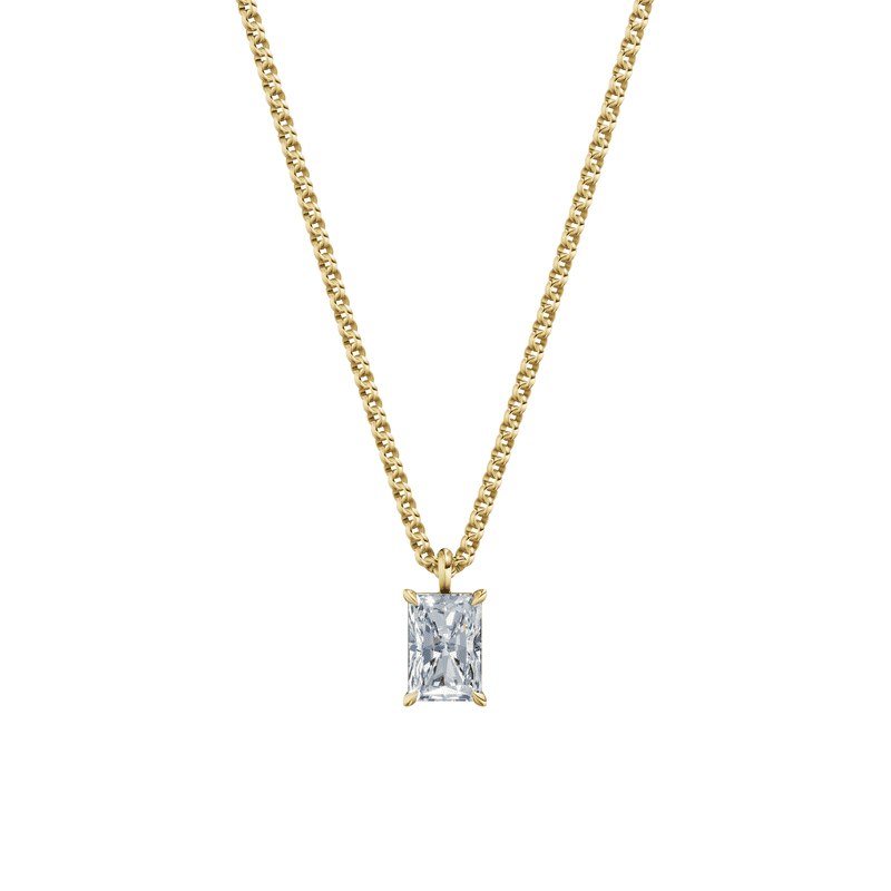 Dámský přívěsek včetně řetízku DF 6402, žluté zlato, s laboratorním diamantem o váze 1.00 ct VS1/F