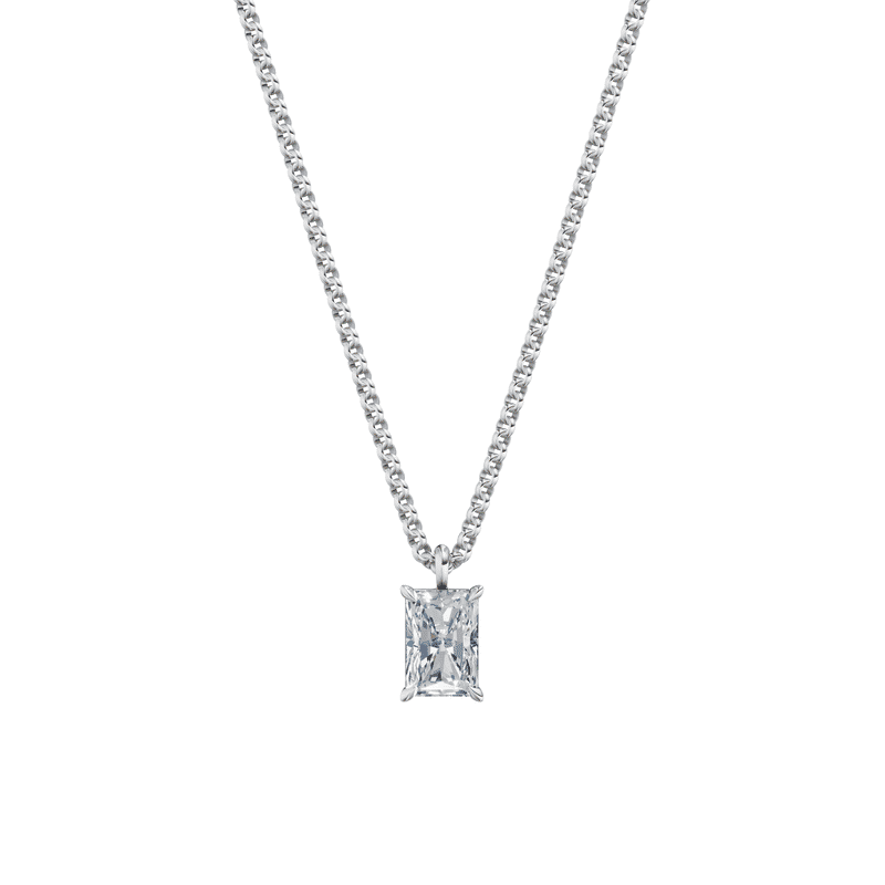 Dámský přívěsek včetně řetízku DF 6402, bílé zlato, s laboratorním diamantem o váze 1.00 ct VS1/F