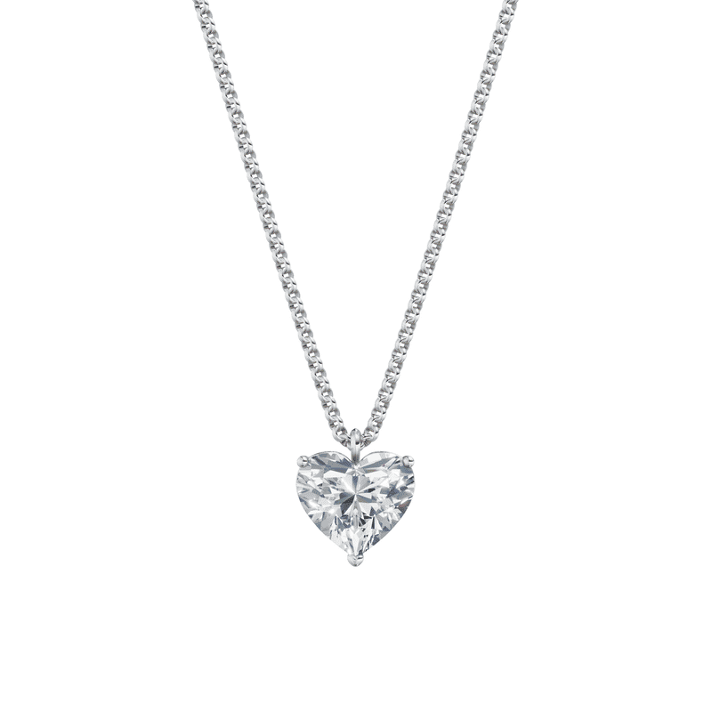 Dámský přívěsek včetně řetízku DF 6401, bílé zlato, s laboratorním diamantem o váze 3.00 ct VS1/F