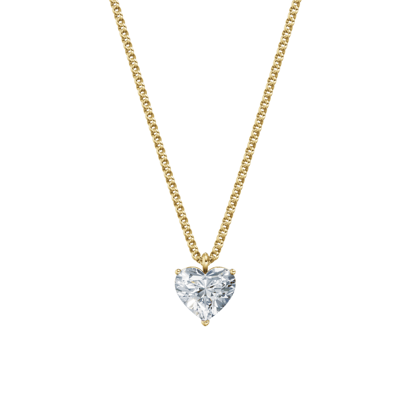 Dámský přívěsek včetně řetízku DF 6400, žluté zlato, s laboratorním diamantem o váze 2.00 ct VS1/F
