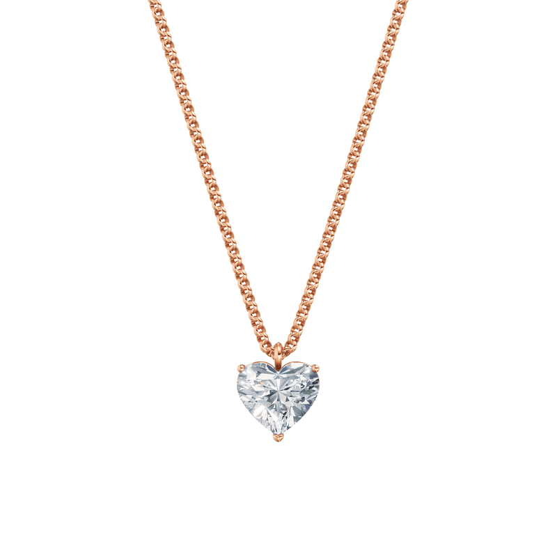 Dámský přívěsek včetně řetízku DF 6400, růžové zlato, s laboratorním diamantem o váze 2.00 ct VS1/F